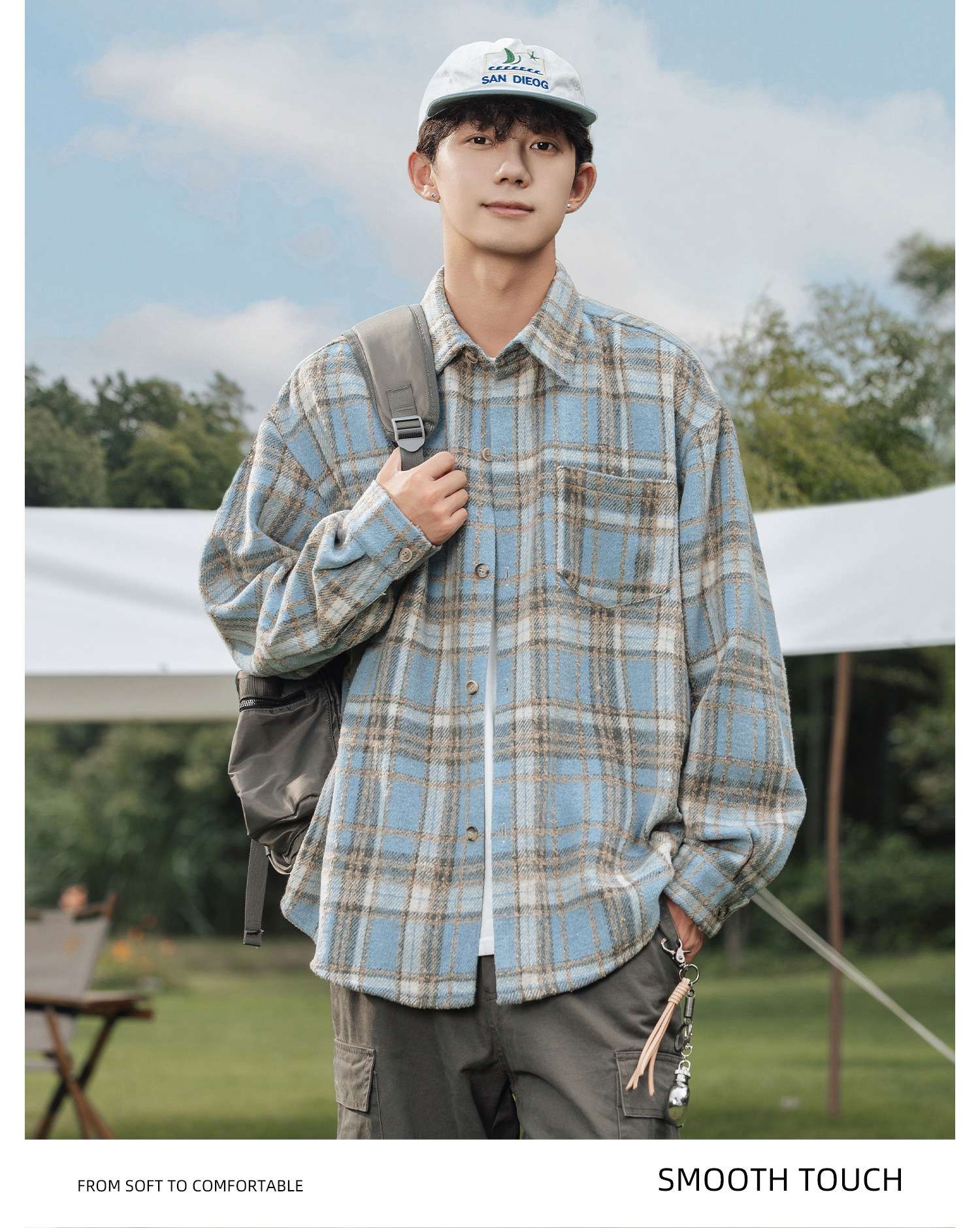 チェック柄シャツ　ゆるふわ カジュアル 柄シャツ メンズ レディース