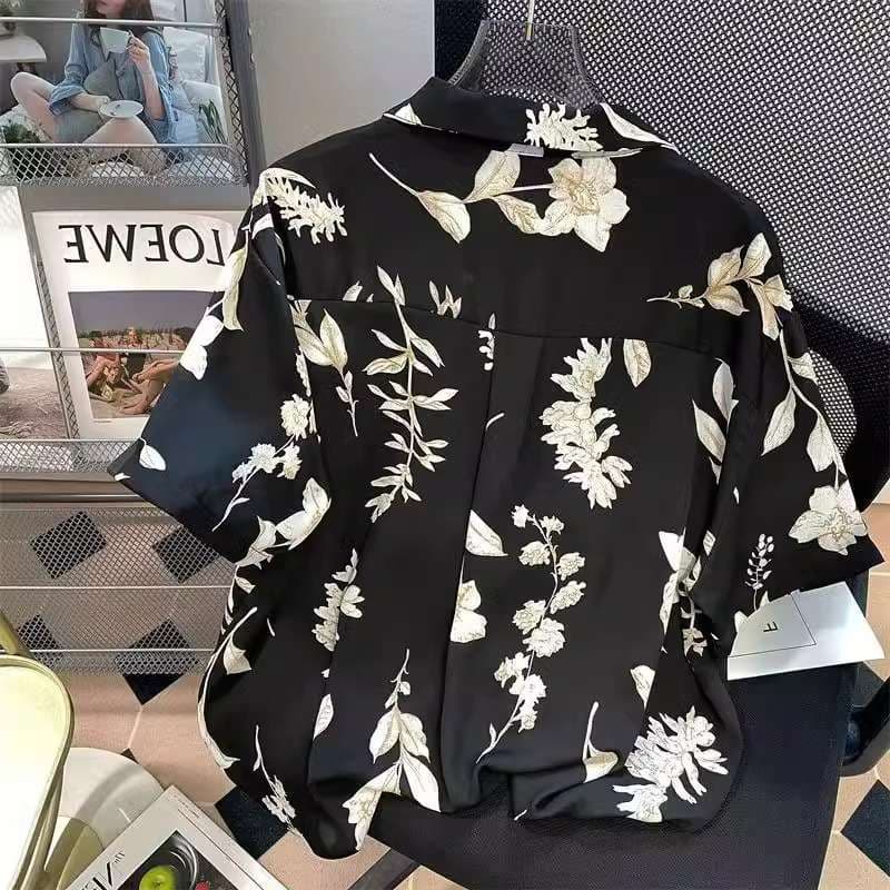 花柄シャツ 優雅な花柄開襟シャツ