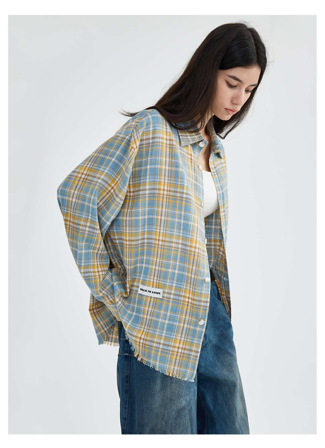 柄シャツ ゆったりシルエットのフランネルシャツ