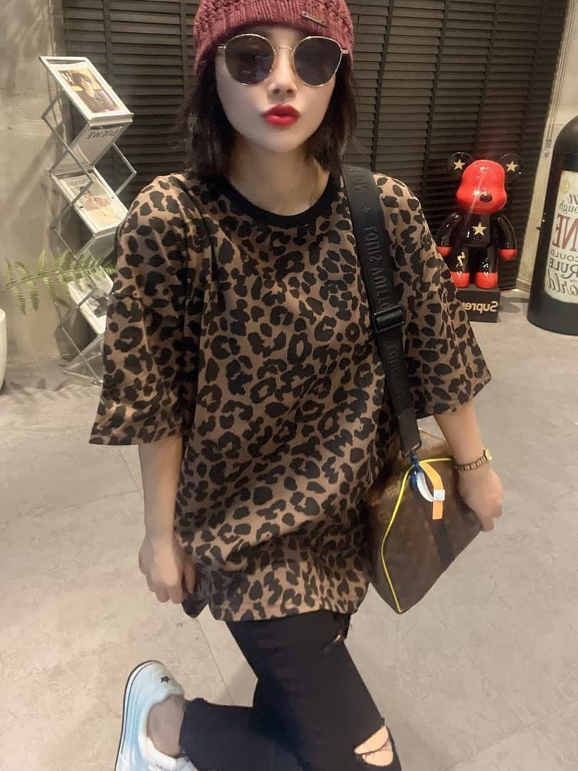 柄シャツ 野性美あふれる豹柄リラックスシャツ