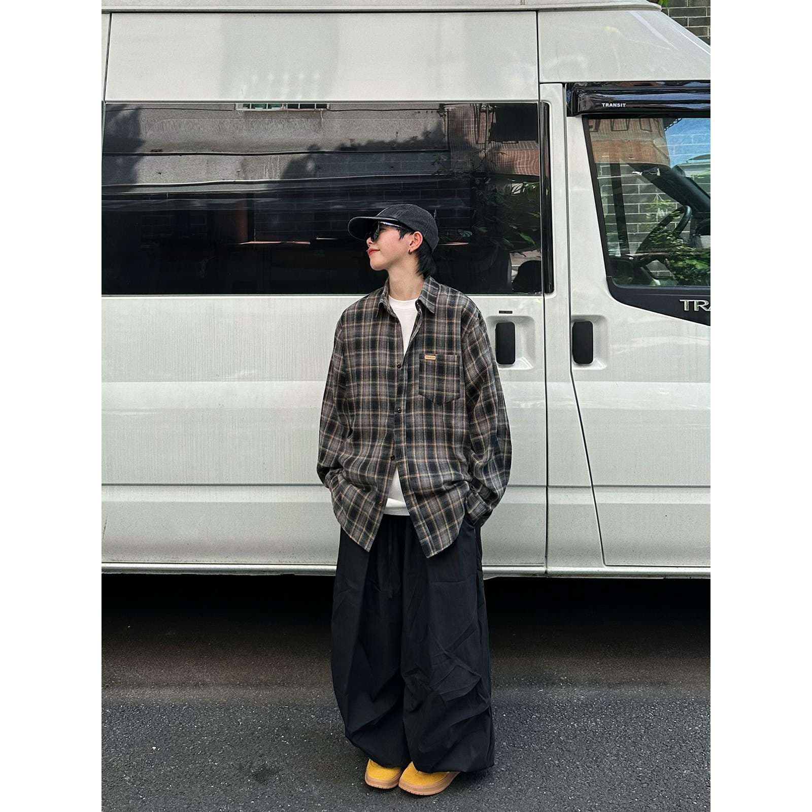 クラシック風格チェック柄シャツ