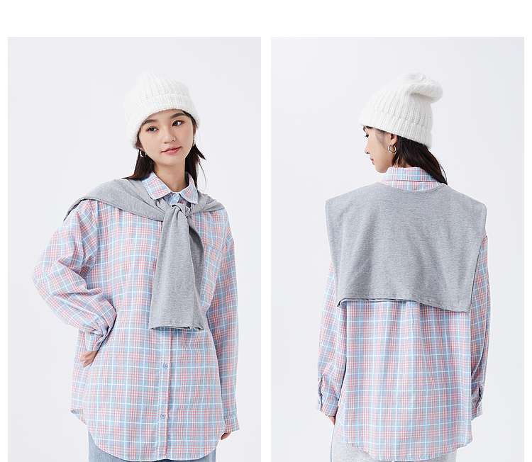 チェック柄シャツ　カジュアルベーシックチェック柄シャツ