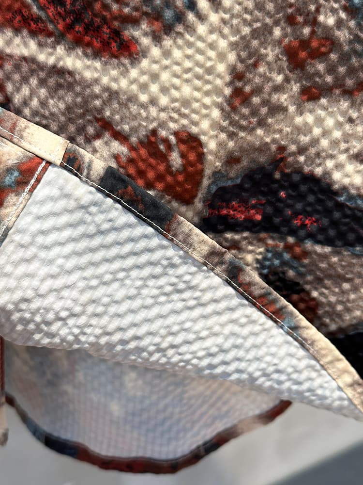 柄シャツ 芸術的筆遣い 半袖総柄シャツ