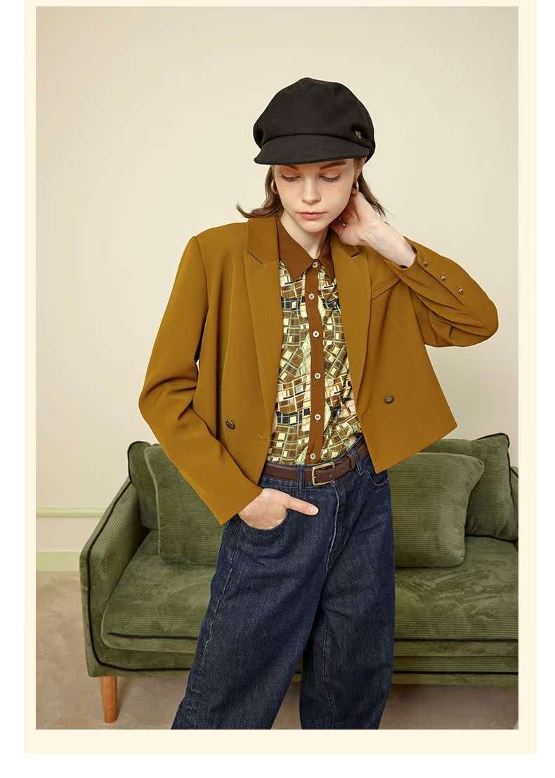 総柄シャツ アーバン幾何学模様 ポロシャツ