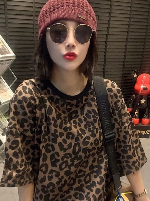 柄シャツ 野性美あふれる豹柄リラックスシャツ