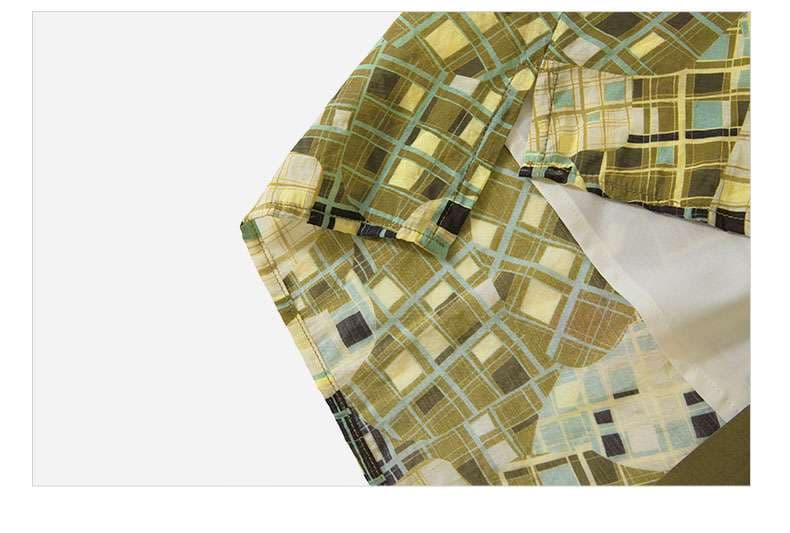 総柄シャツ アーバン幾何学模様 ポロシャツ