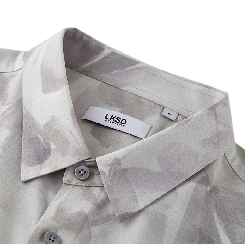 柄シャツ 優雅な花柄プリント長袖シャツ