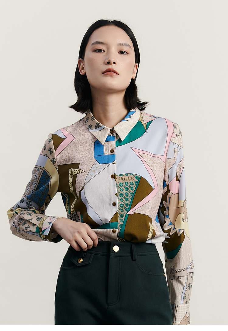 総柄シャツ 幾何学模様とアート柄のモダンシャツ