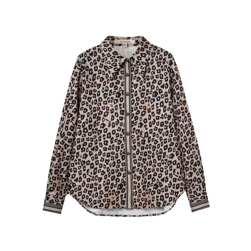 ヒョウ柄シャツ　大人の遊び心 ヒョウ柄シャツブラウス