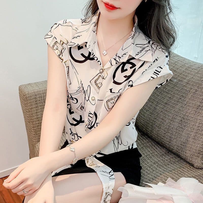 柄シャツ 柄シャツ 高級感あふれる筆書き模様シャツ