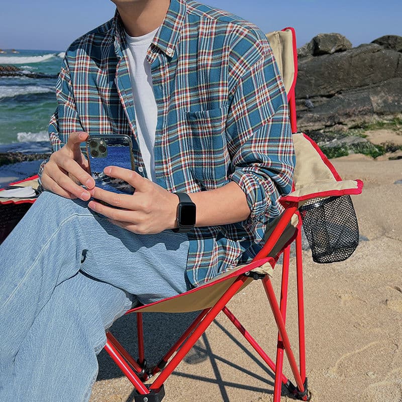 柄シャツ 爽やか格子柄リラックス長袖シャツ