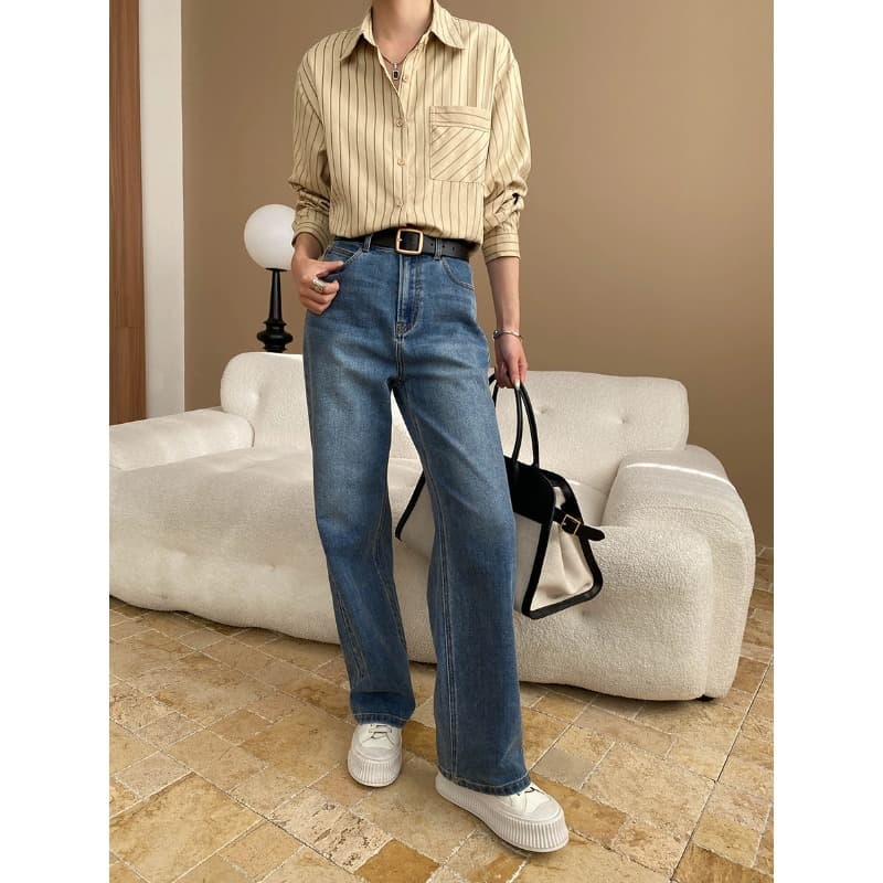 柄シャツ クラシックストライプシャツ