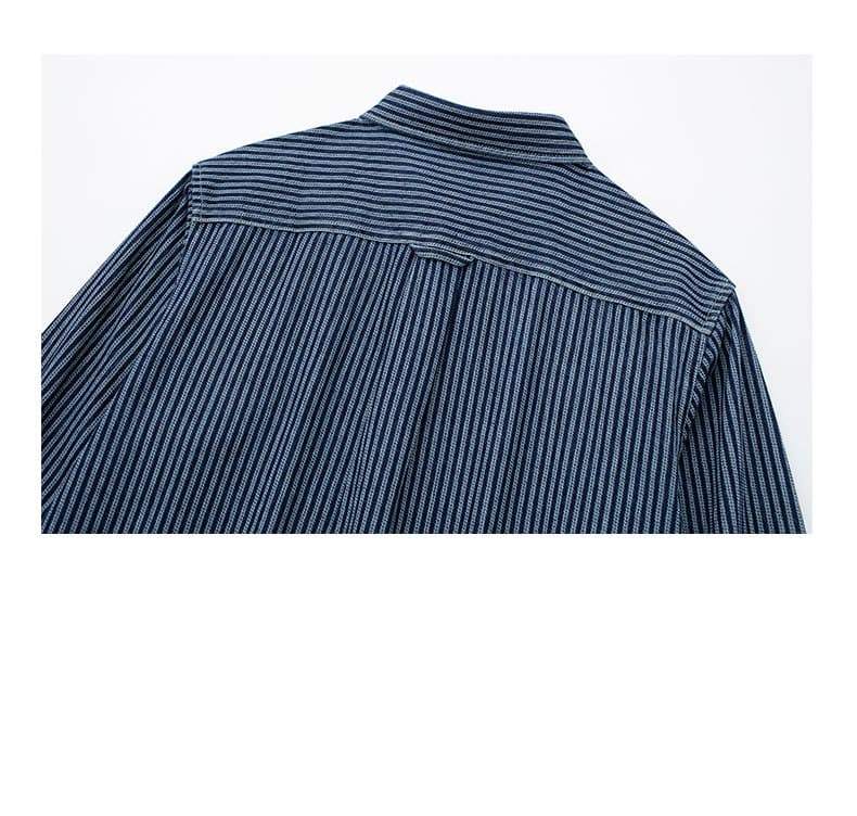 柄シャツ しなやかストライプ シャツジャケット