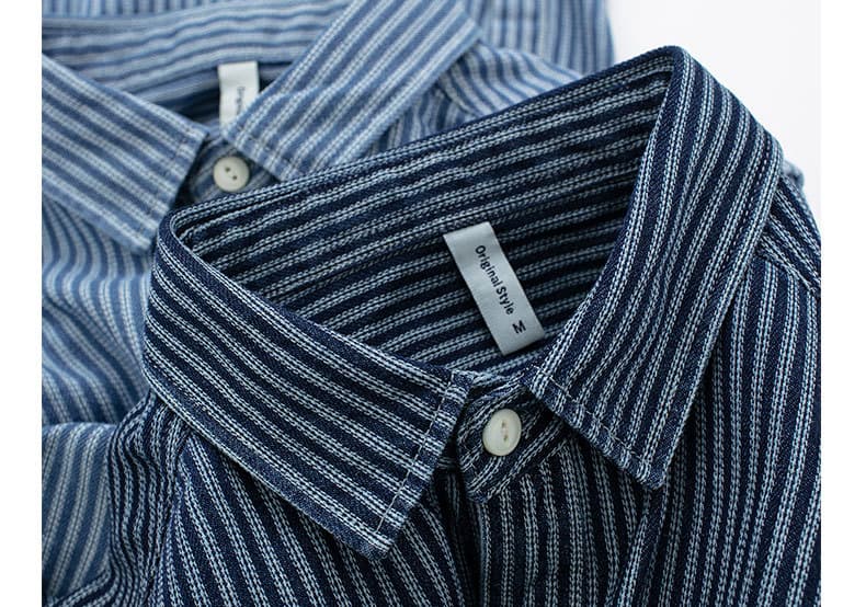 柄シャツ しなやかストライプ シャツジャケット