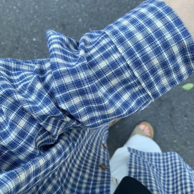 柄シャツ 柄シャツ 格子模様のゆったり長袖シャツ
