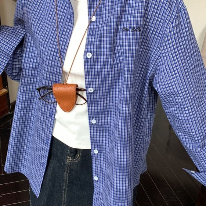 柄シャツ 柄シャツ クラシック格子柄ゆったりシャツ