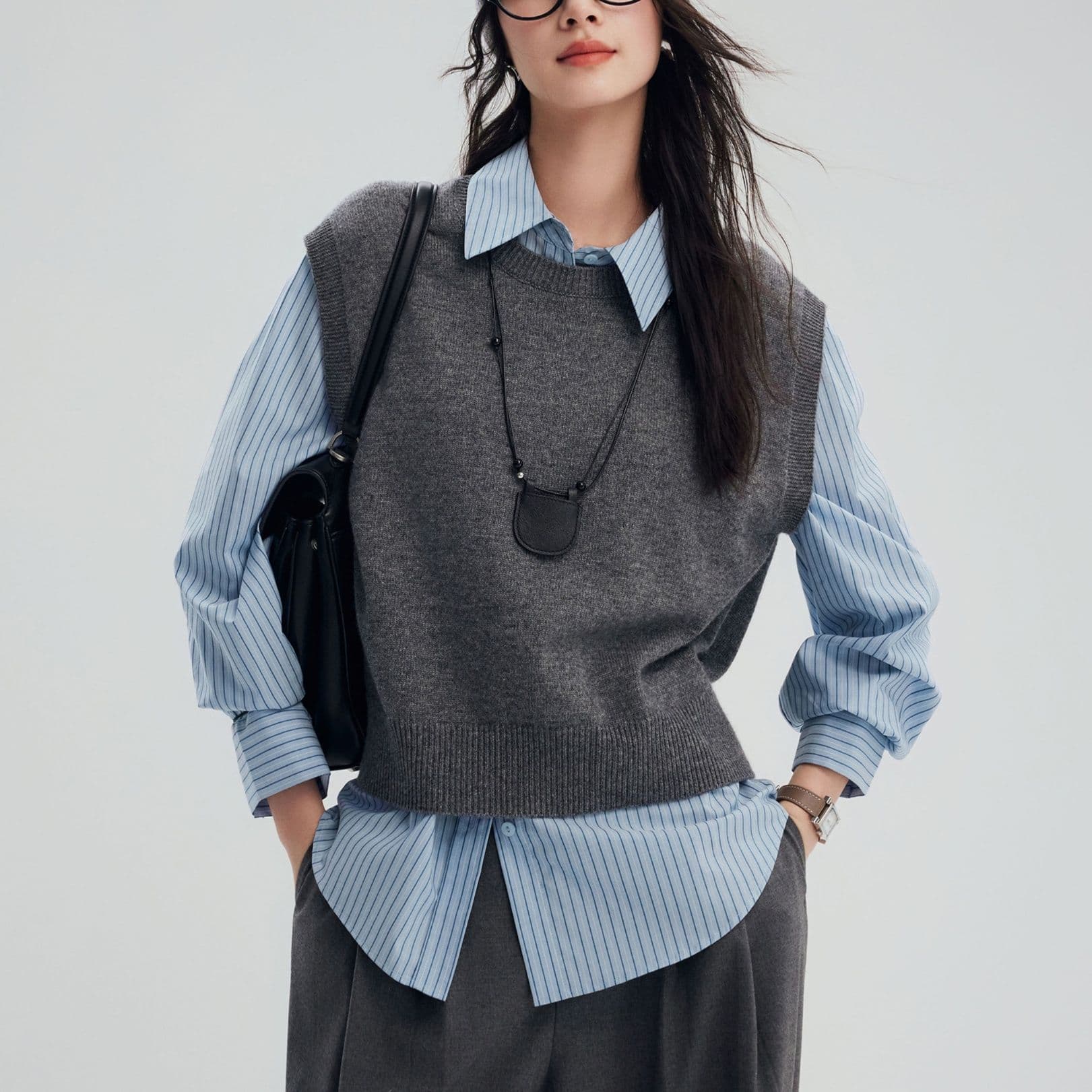 柄シャツ 柄シャツ 洗練ストライプ オーバーサイズシャツ