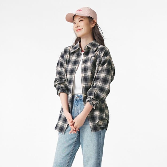 柄シャツ こだわり格子柄リラックスシャツ