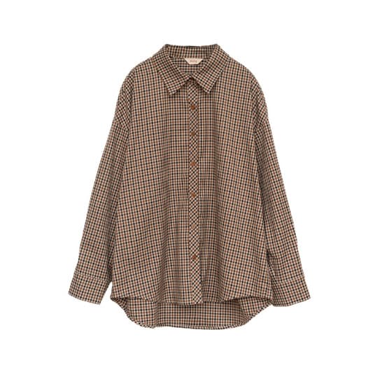 チェック柄シャツ 長袖 襟付き ベーシック 着回し ブラウス