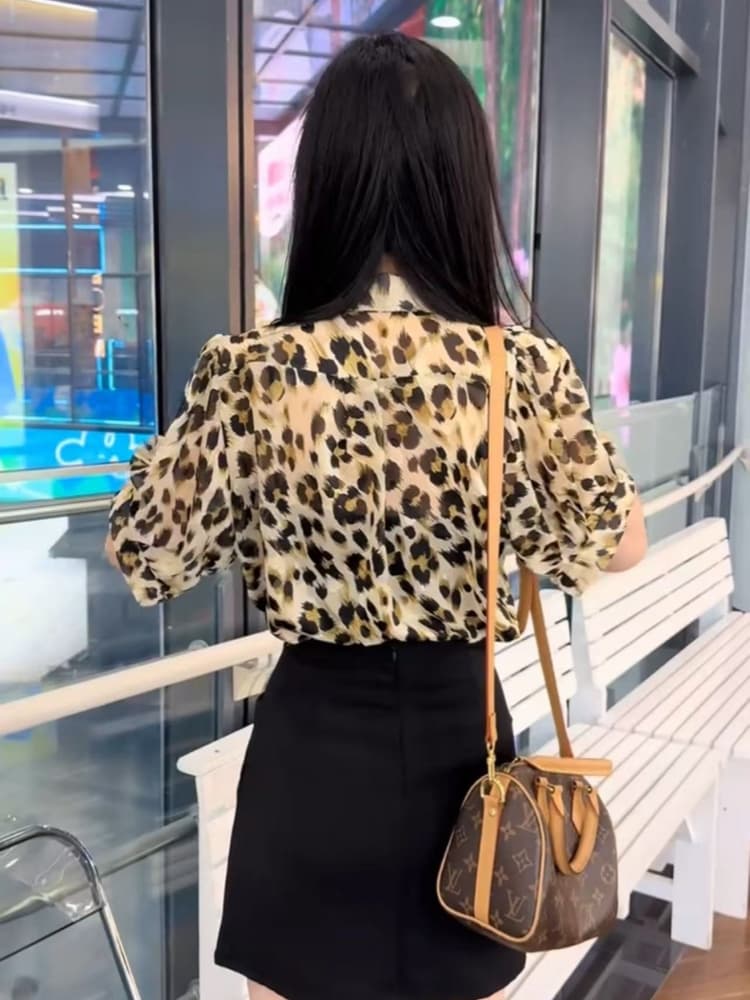 柄シャツ ワイルドエレガンス ヒョウ柄シャツ